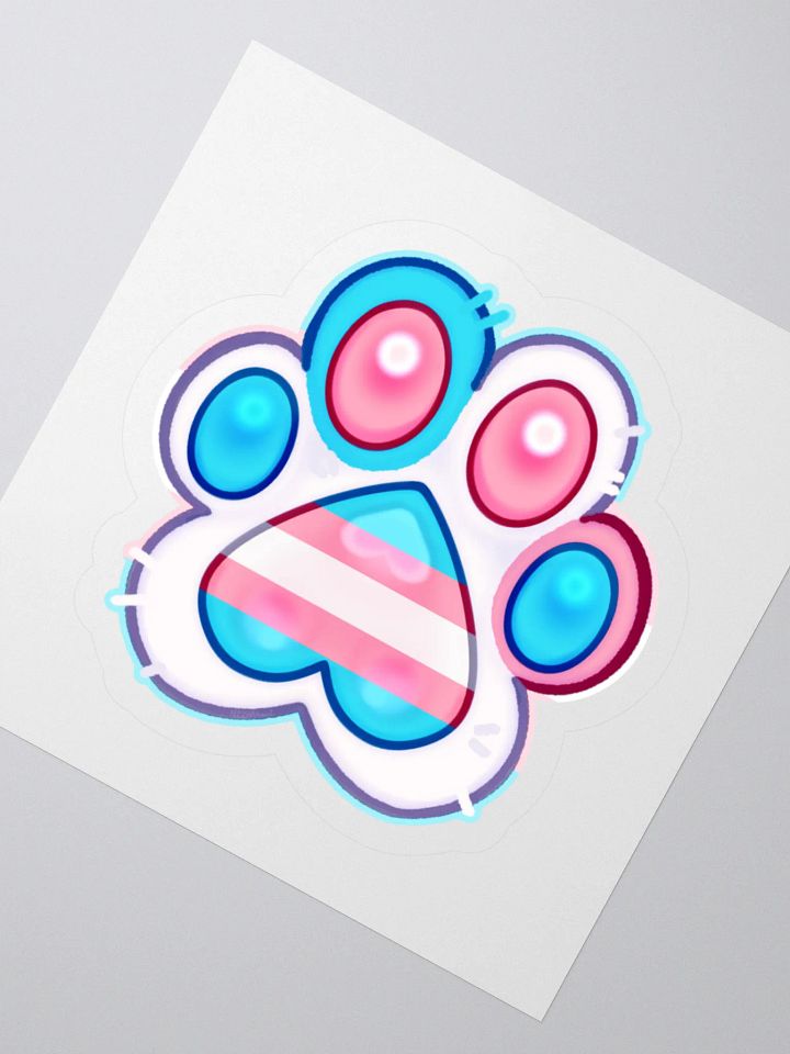 Trans Pride Paw Print Kiss Cut Stickers product image (2)