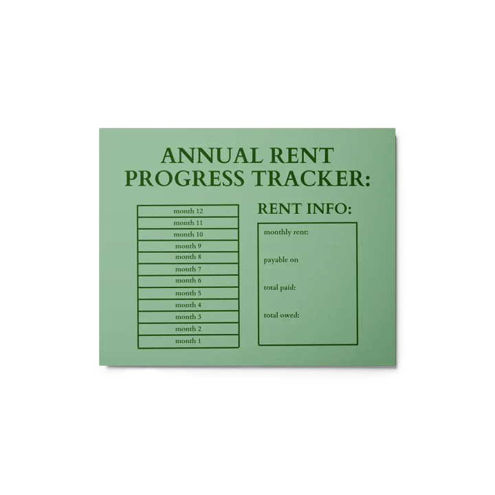 HIGHFALUTIN ANNUAL RENT TRACKER (forest design 1) product image (1)