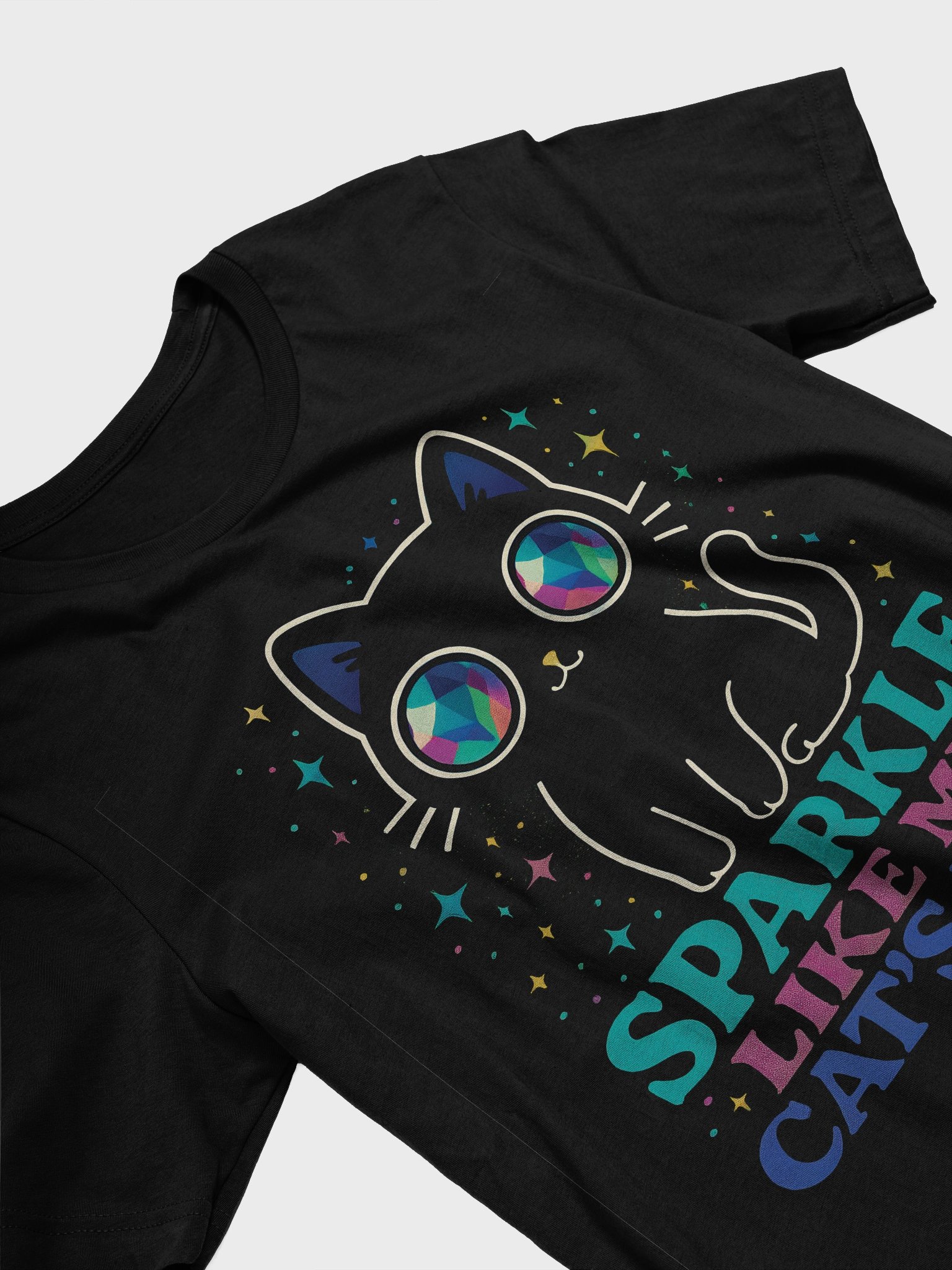 Gem-Eyed Cat Sparkle T-Shirt product image (3)