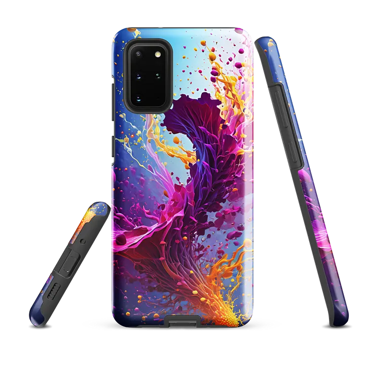Tough Phone Case for Samsung® - Magenta and Orange Splash Abstract Art product image (2)