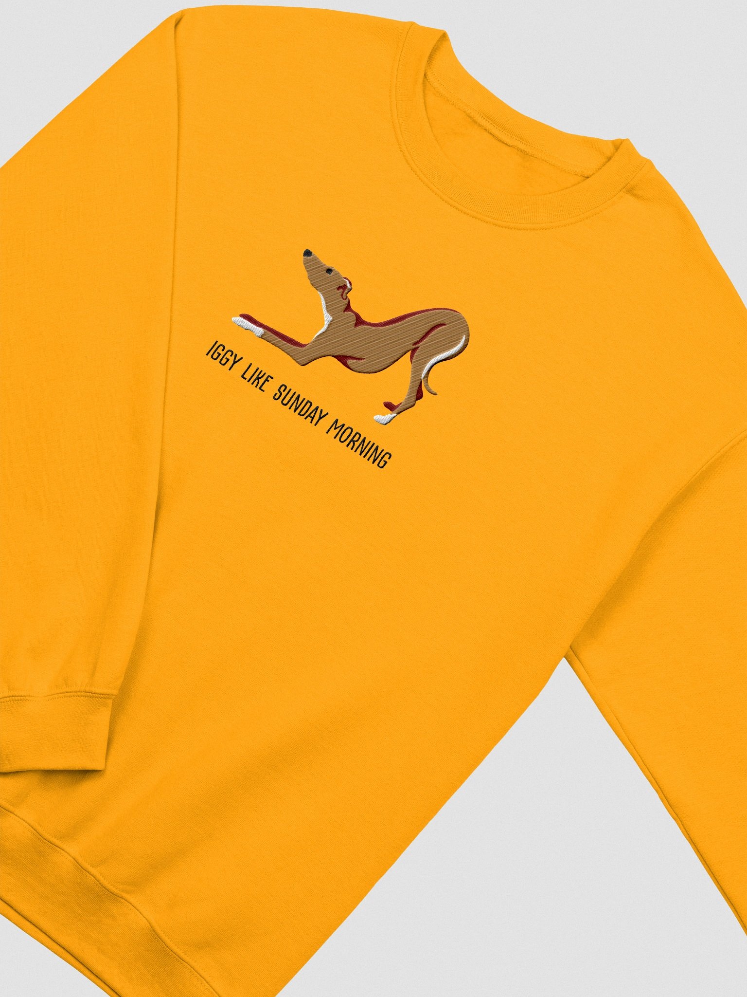 Iggy Like Sunday Morning Sweatshirt (Embroidered) of an Italian Greyhound(Brown) product image (6)