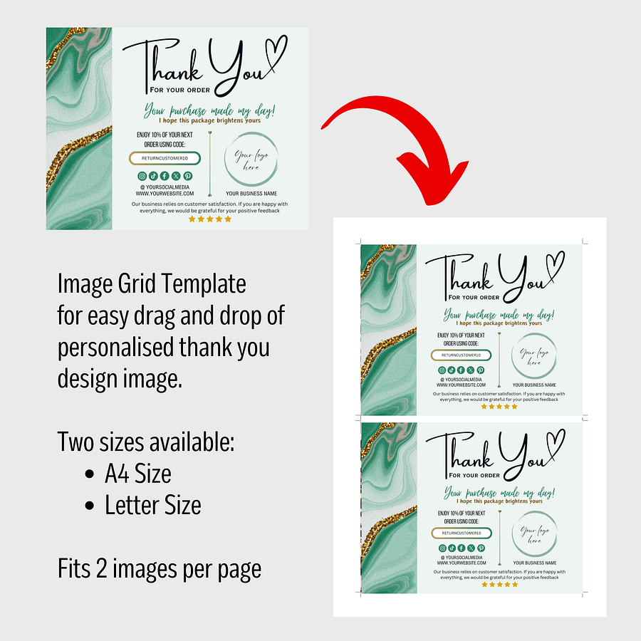 Esmeralda - Thank You Card Template product image (8)