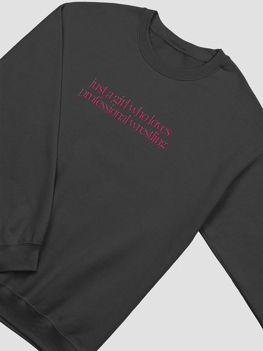 Just A (Wrestling) Girl Embroidered Pullover -Pink Font product image (3)