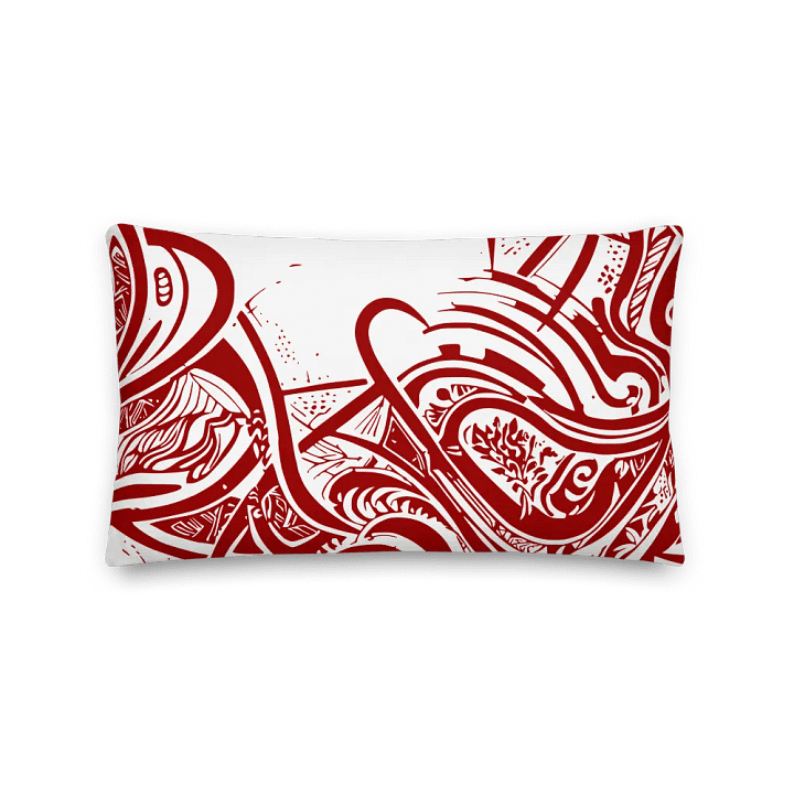 Red & White Asian Inspired Painted Premium Accent Pillow product image (2)