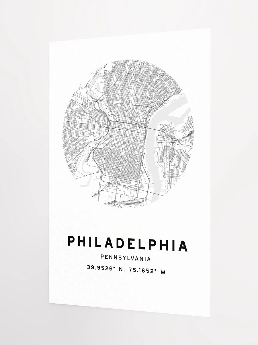 Philadelphia Street Map Poster – White Minimalist Circular City Art product image (5)