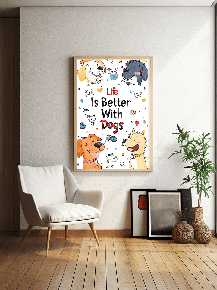Life Is Better With Dogs Downloadable Poster product image (1)
