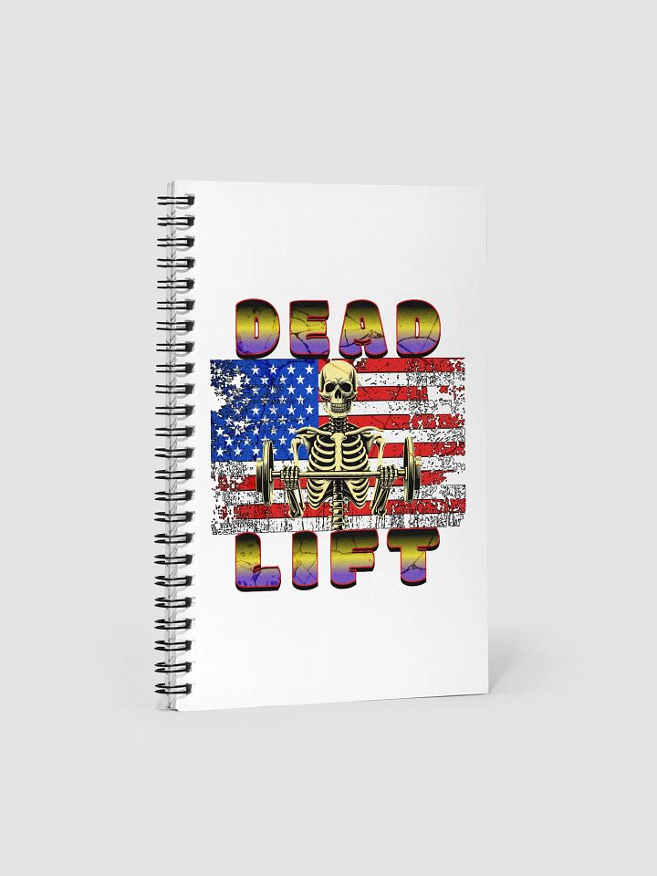 Dead Lift Weightlifting Skeleton Patriotic Spiral Notebook product image (2)
