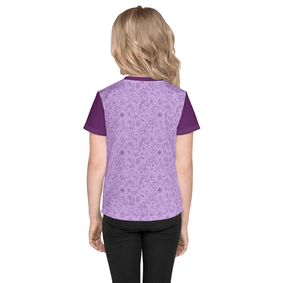 Light Purple Lilac Floral Kid's Crew neck T-shirt product image (9)