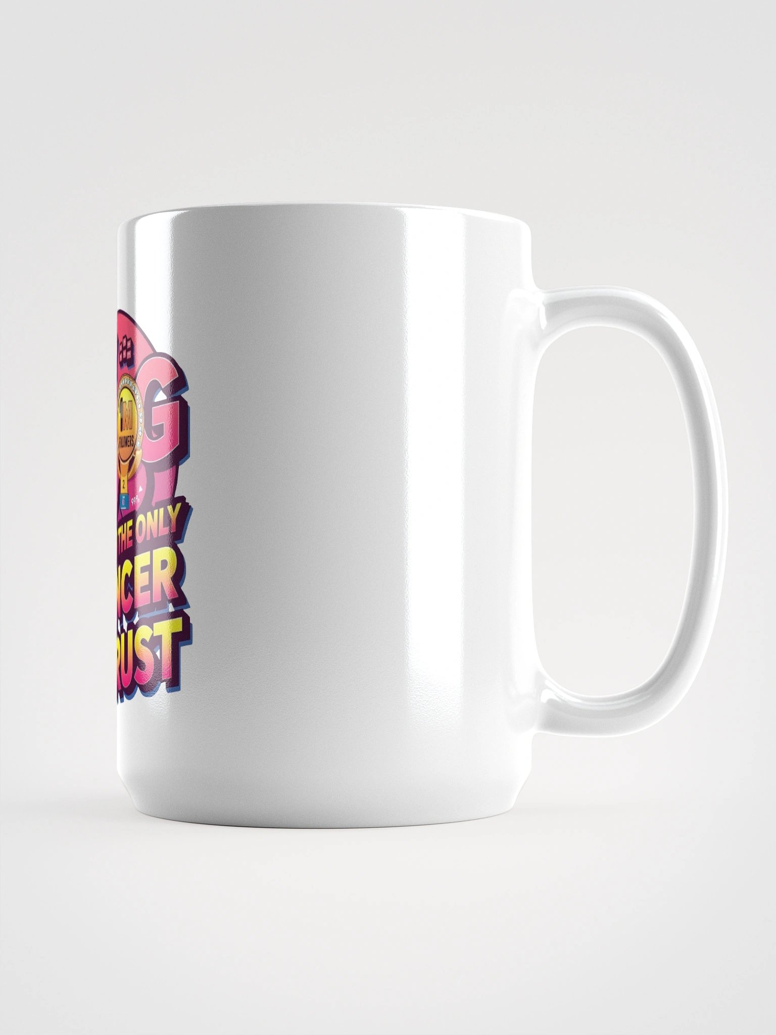 Original KLERIK Badge White Glossy Mug - My dog is the only influencer i trust product image (1)