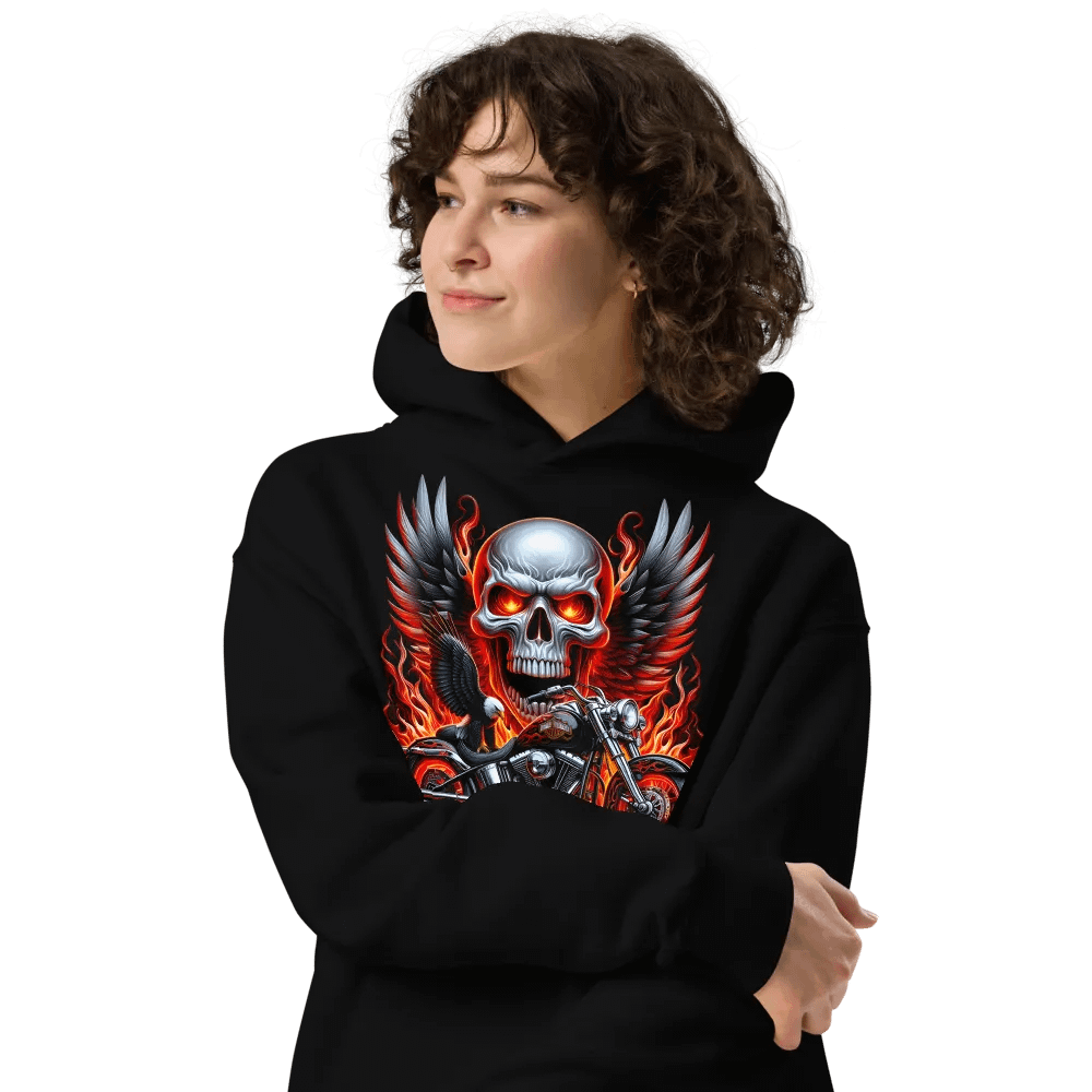 Fierce Flaming Skull Oversized Hoodie #25 product image (4)