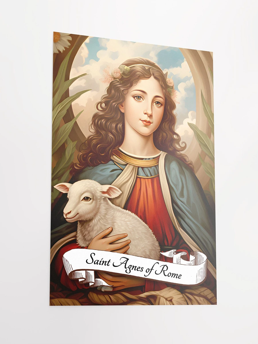Saint Agnes of Rome Patron Saint of Girl Scouts, Engaged Couples, Chastity, Virgins, Abuse Victims, Gardeners, Matte Poster product image (4)