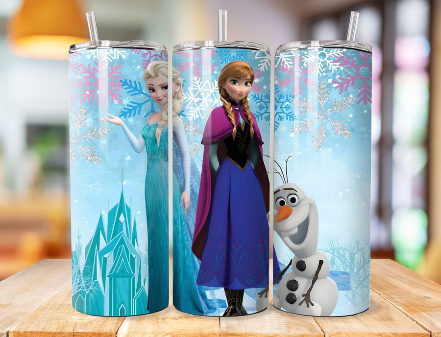 Frozen Trio 20 oz Stainless Steel Tumbler – Elsa, Anna, and Olaf Adventure Design product image (1)