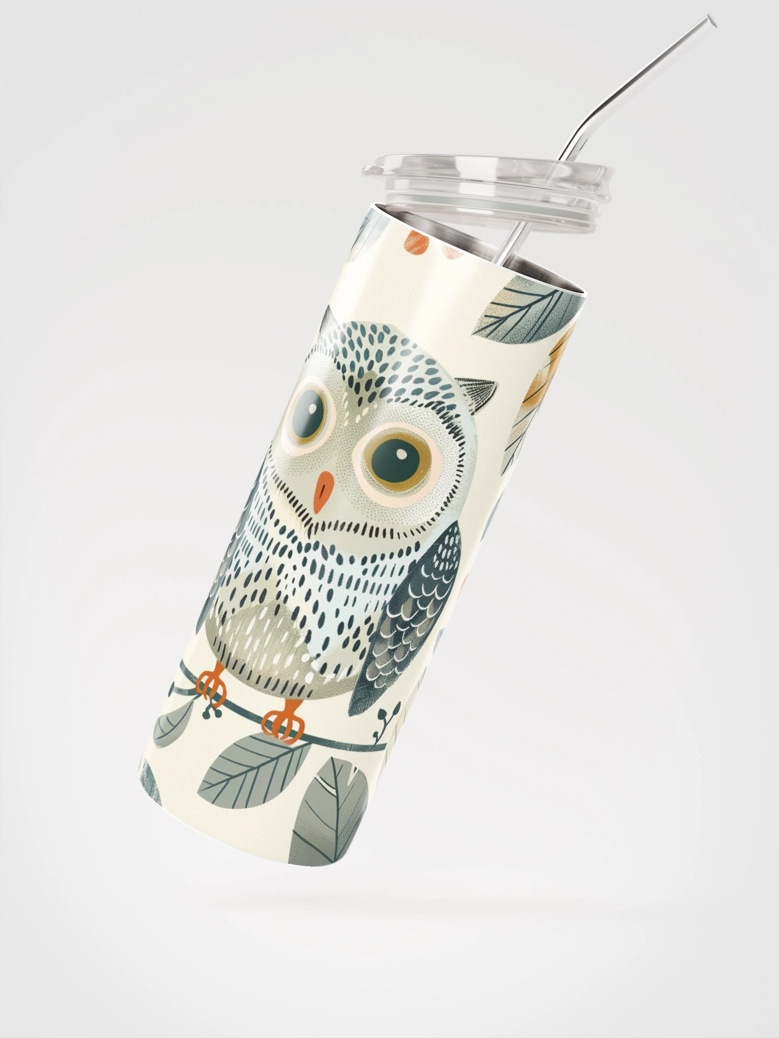 Autumn Owl Stainless Steel Tumbler product image (2)