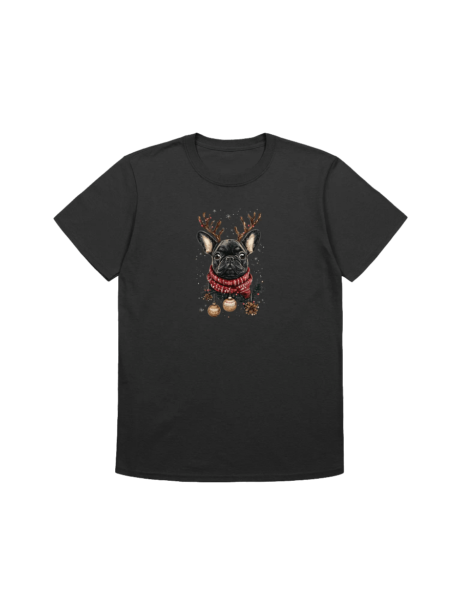 Reindeer Frenchie Unisex Funny Christmas T-Shirt product image (3)