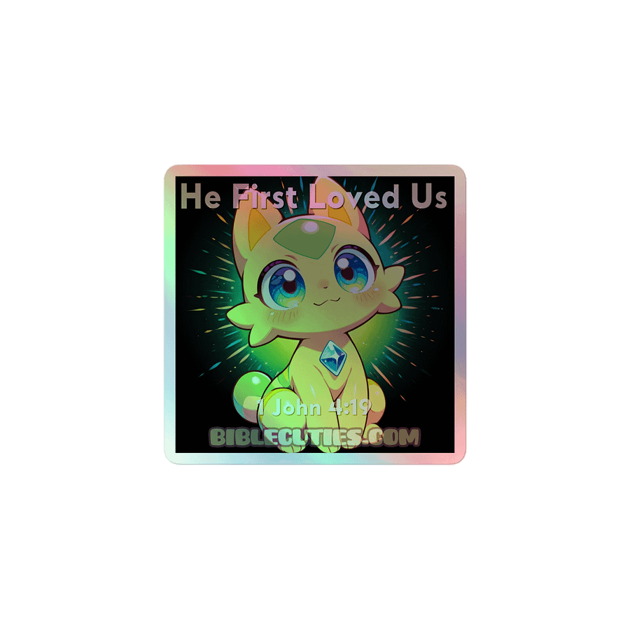 Bible Cuties Rebekah - He First Loved Us Holographic Sticker product image (1)