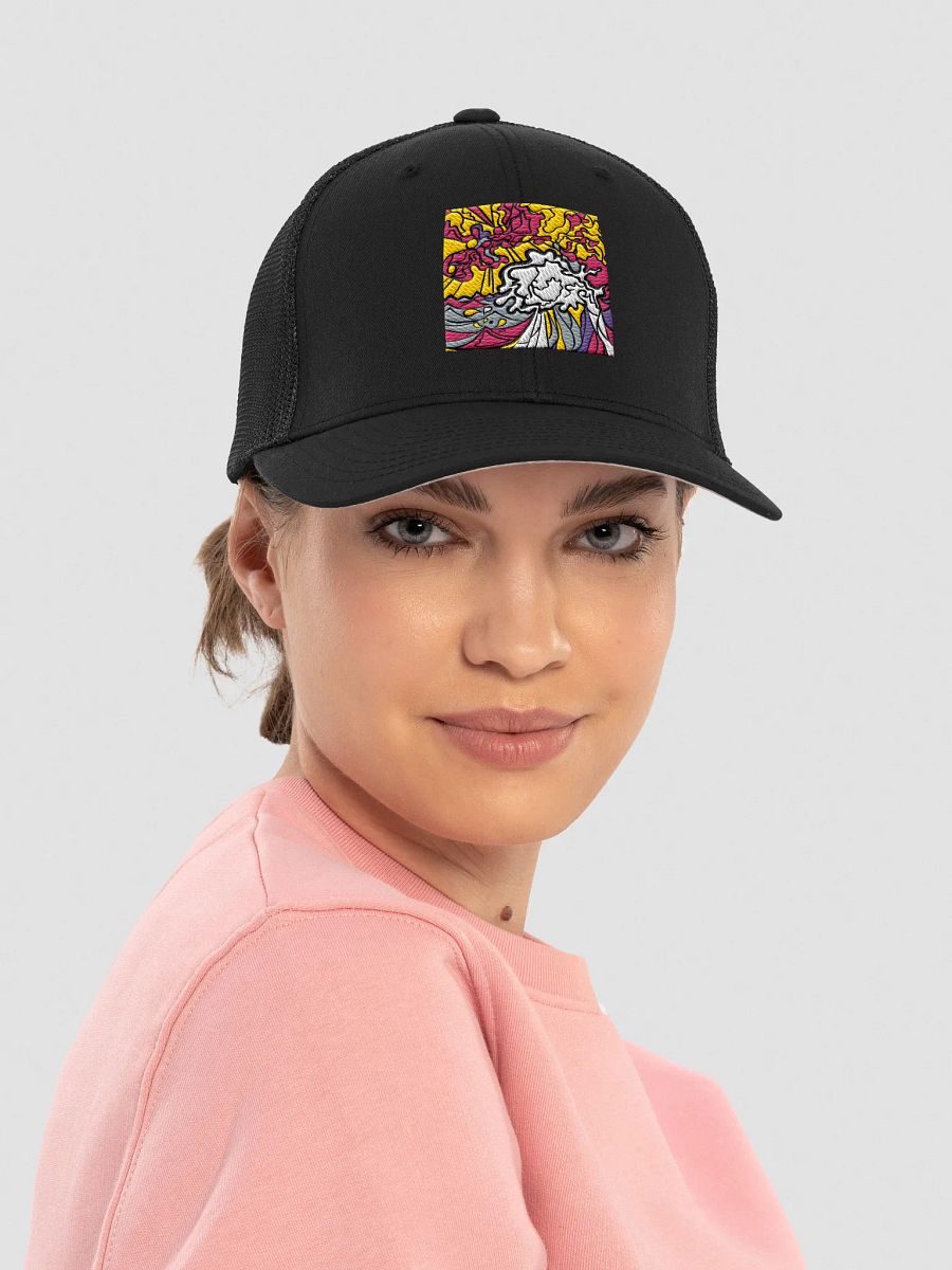 Fluid Fusion Trucker Hat - Wave at Sunset product image (18)