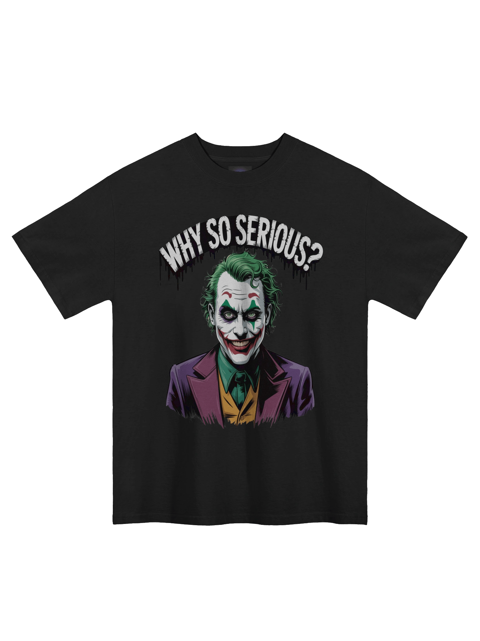 Crimson Query: Why So Serious? Joker Oversized Faded T-Shirt product image (3)