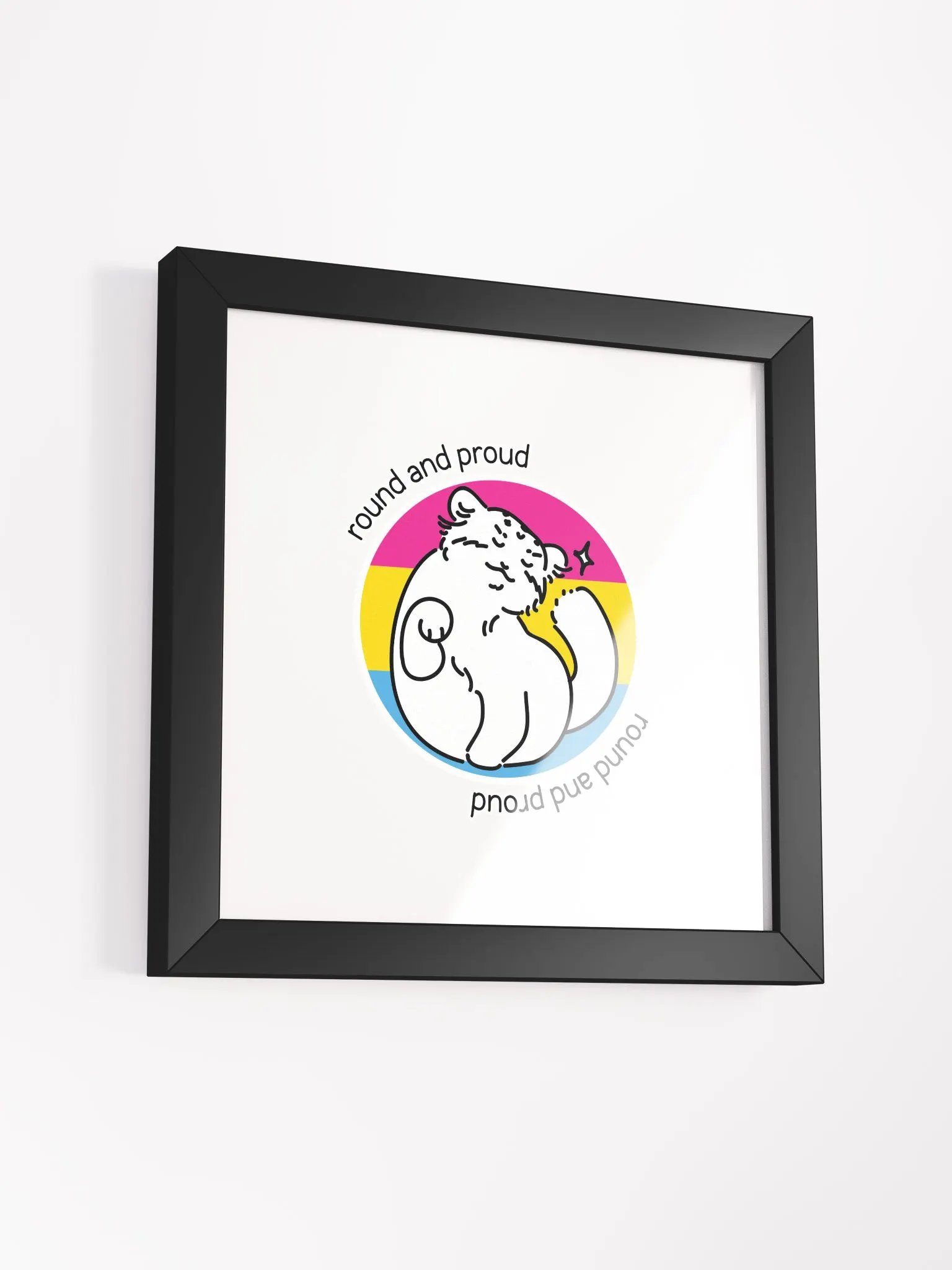 Round and Proud Manul Pansexual Version - Framed Print product image (8)