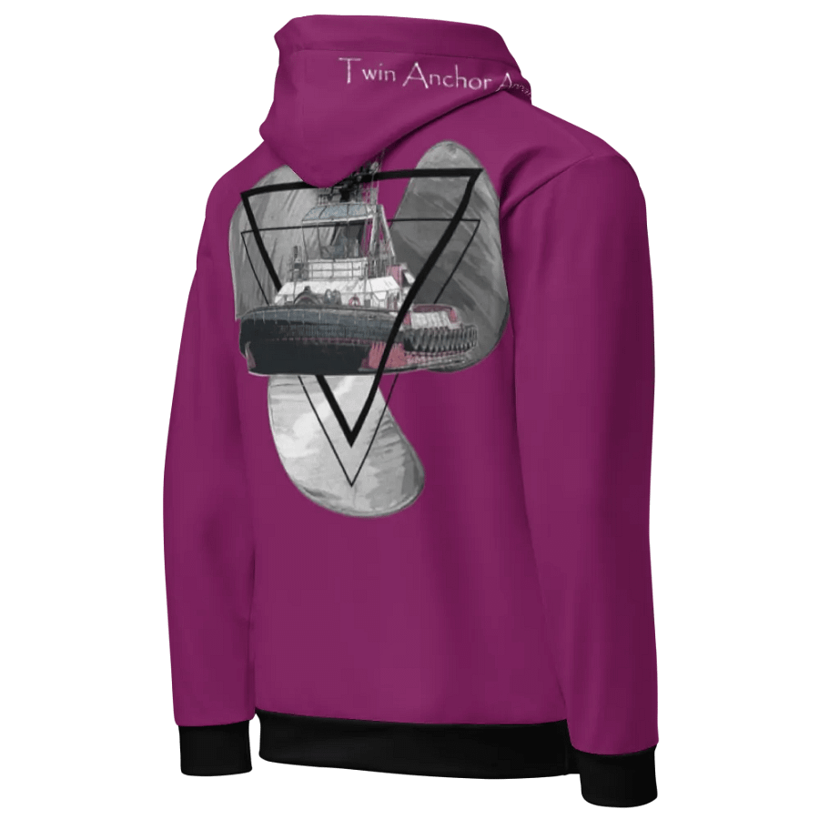 Eggplant Three blade prop triangle Athena tug Hoodie product image (10)