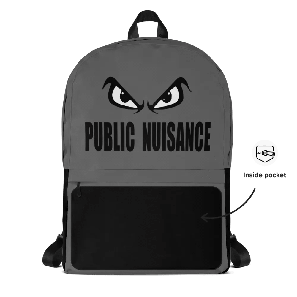 Public Nuisance Large Print Gray Backpack product image (3)