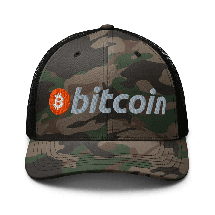 Bitcoin Logo Embroidered Camo Hat product image (1)