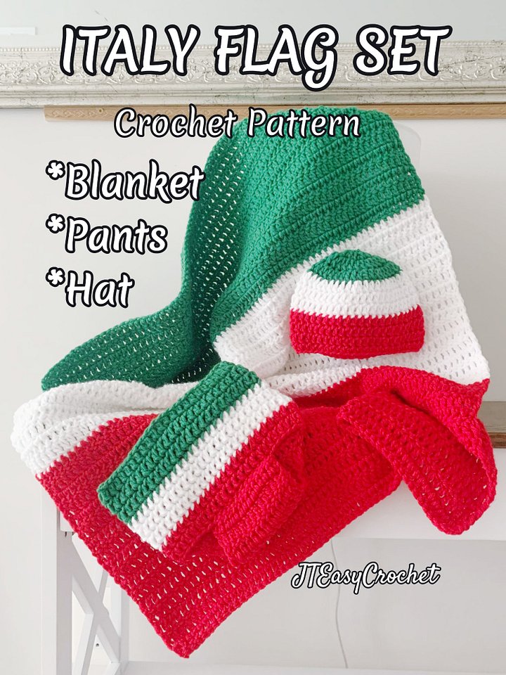 Baby Set Crochet Pattern, Blanket Beanie Pants Crochet Set, Italy Germany or French Photo Prop product image (1)