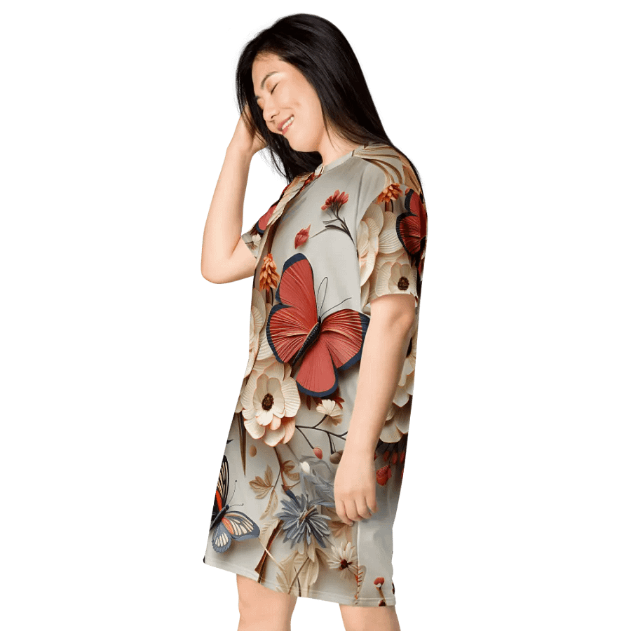 3D-Ditsy-Flowers-Seamless-Patterns T-shirt Dress - V14 product image (6)