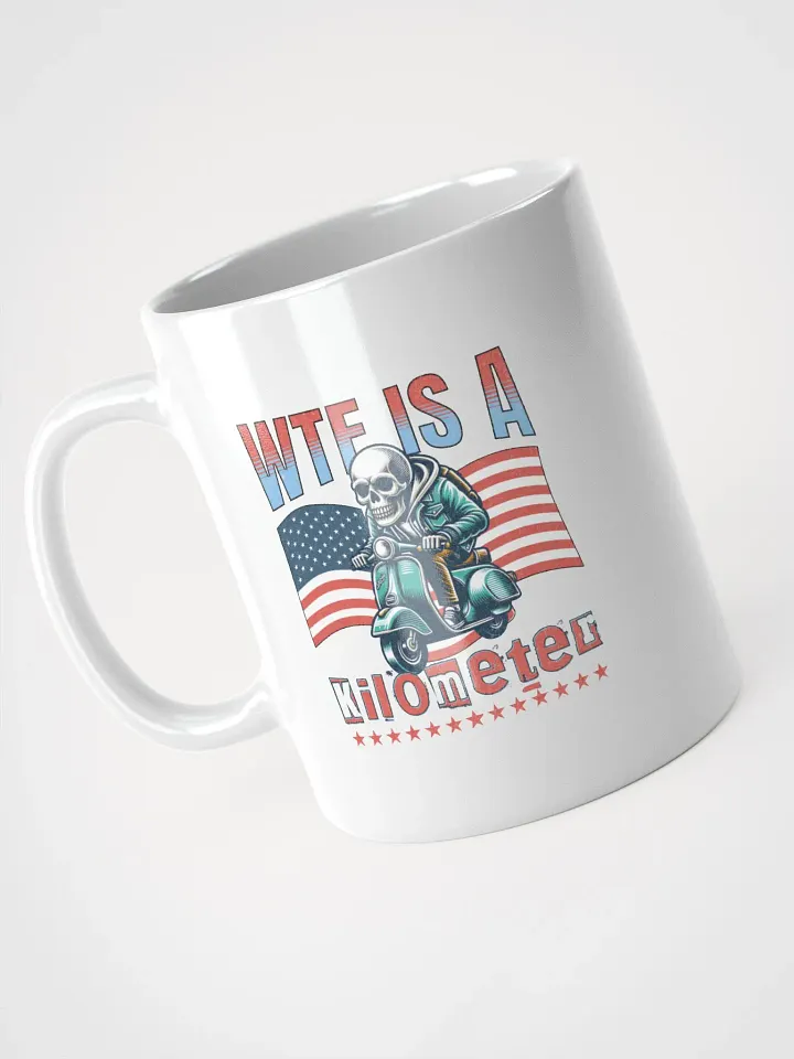 WTF Is A Kilometer? Skeleton Scooter Mug product image (2)