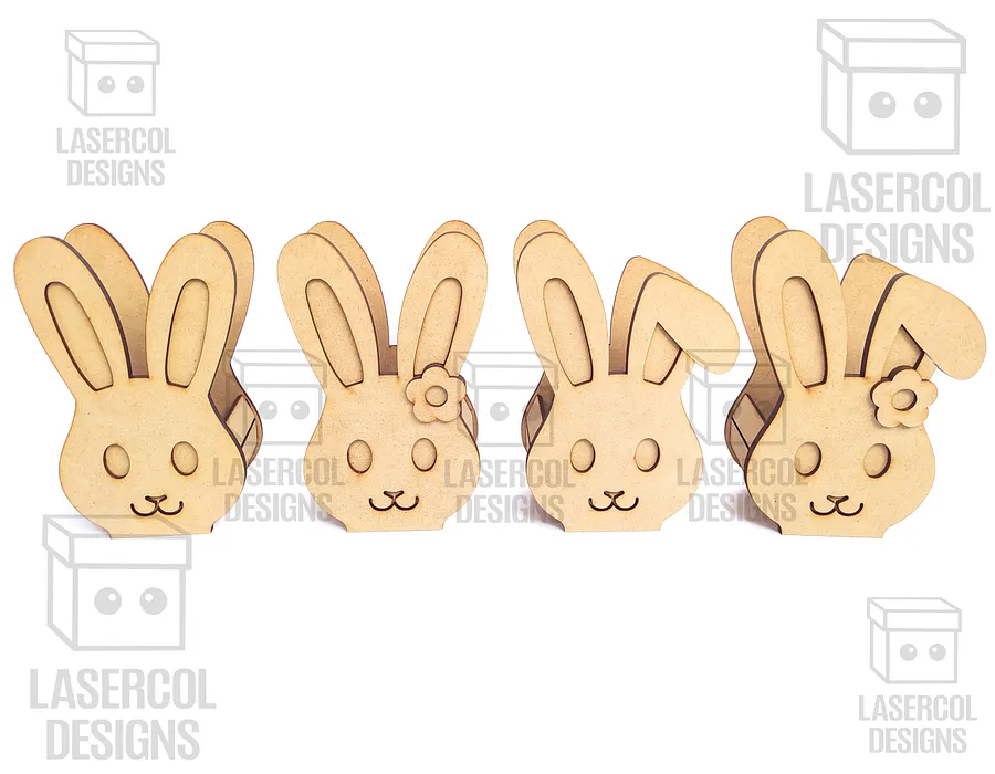 Easter Bunny Basket Set 1 (4 Styles, 2 Sizes) - Laser Cut Files product image (2)