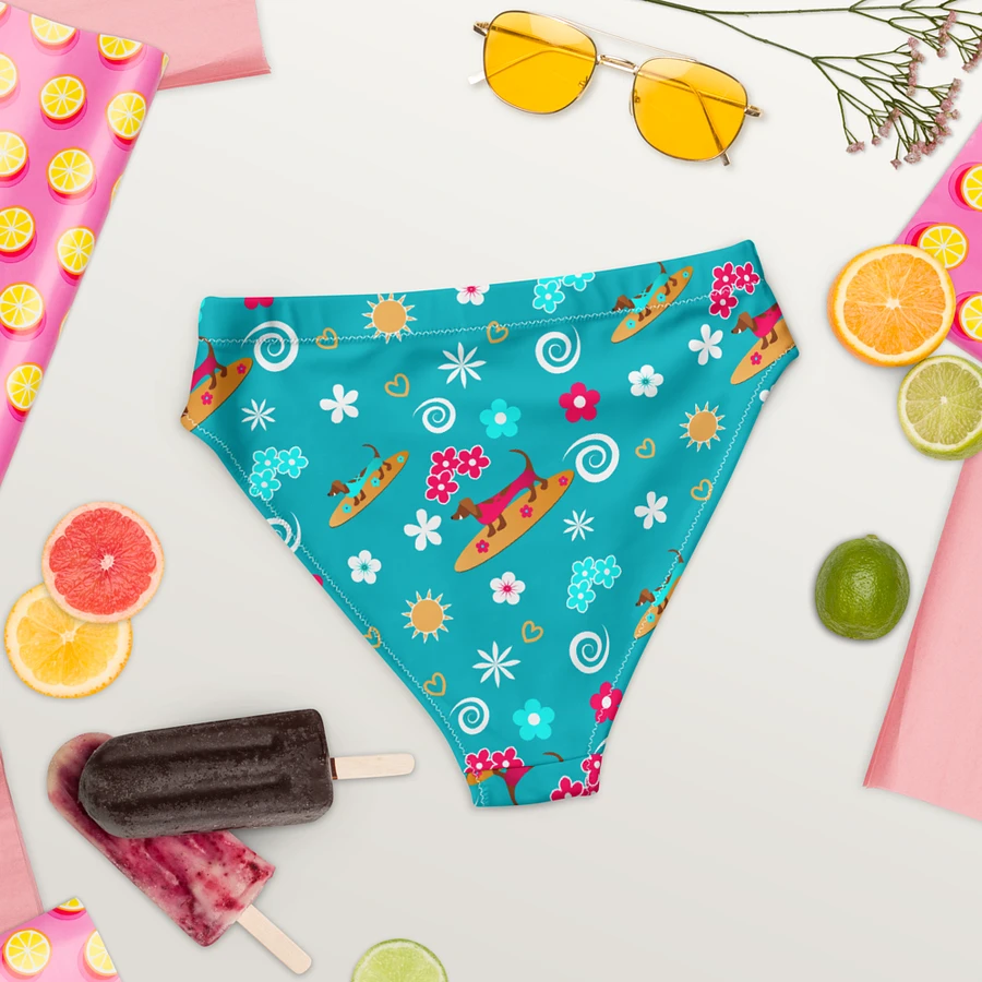 Surfing Dachshund Pattern High Waisted Bikini Bottom product image (5)