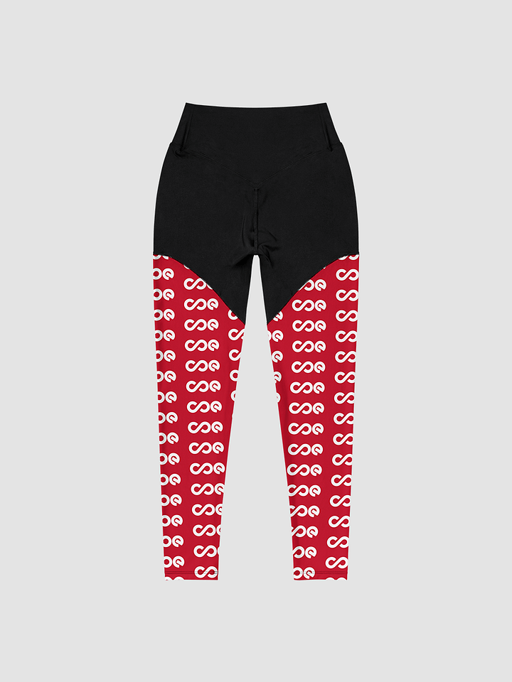 COE Premium Sports Leggings Black & Red - White Logo product image (2)