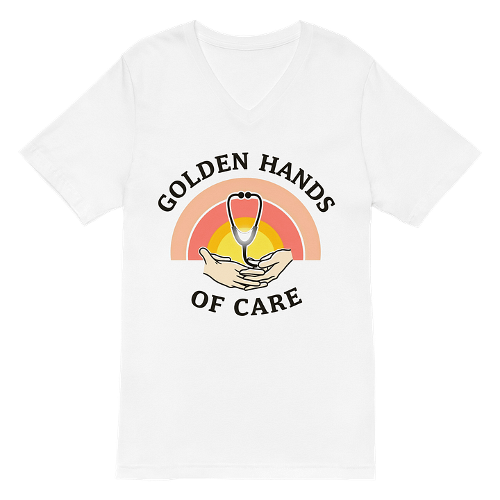 Golden Hands of Care Rainbow Logo V-Neck Tee product image (2)