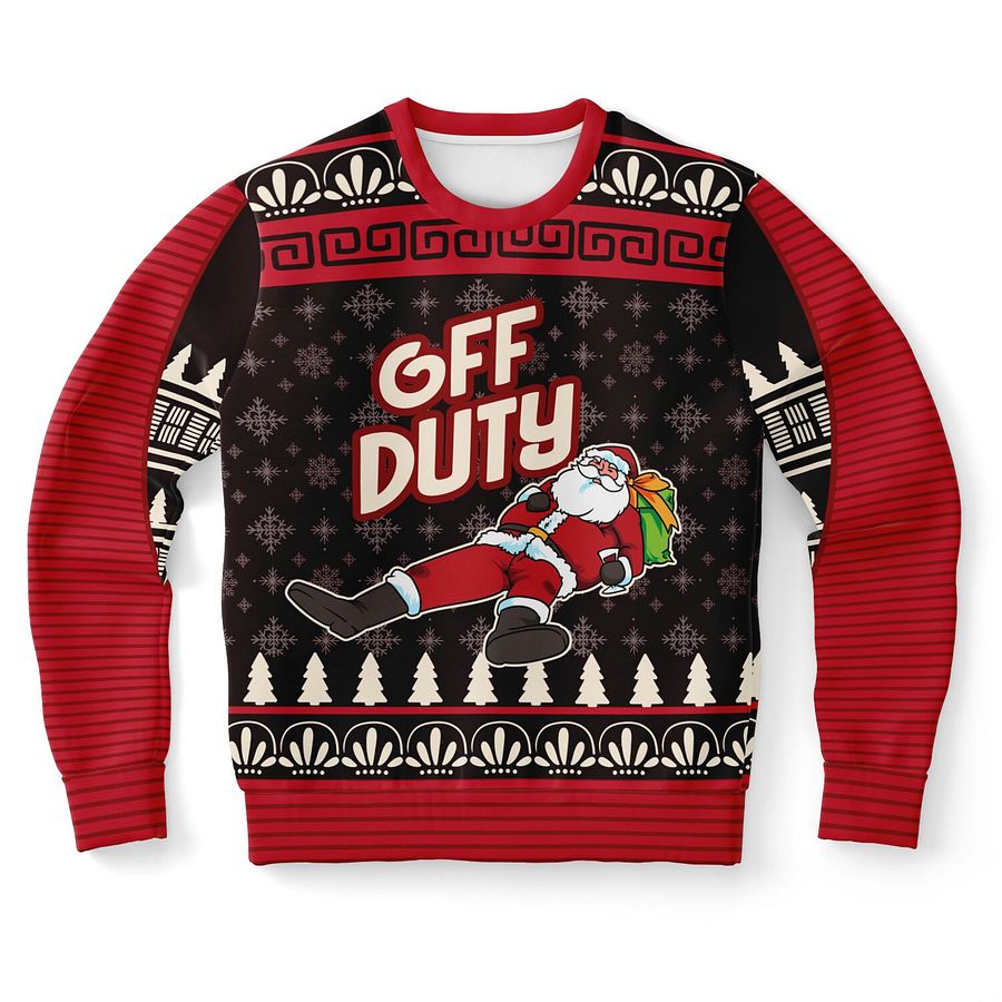 Funny “Off Duty Santa” Relaxed Christmas Sweatshirt | Relaxed Holiday Jumper | Lazy Santa Claus Party Outfit | Cozy Unisex Xmas Gift product image (9)