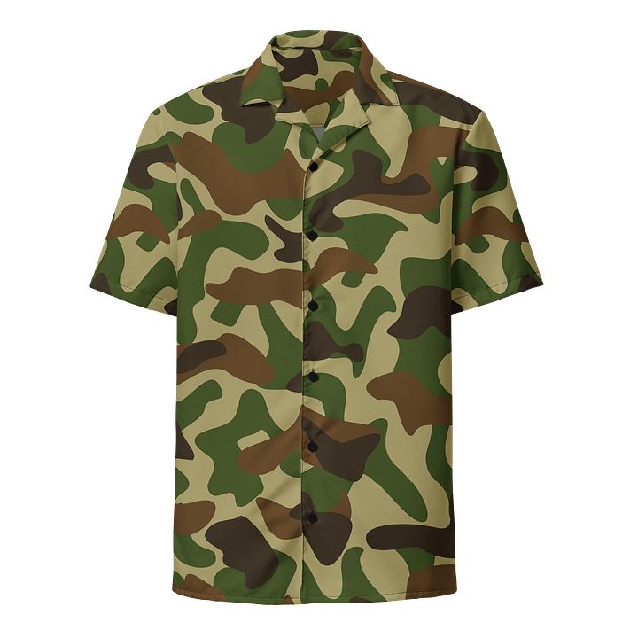 Woodland Green Army Camouflage Military Camo Pattern Hawaiian Shirt product image (1)