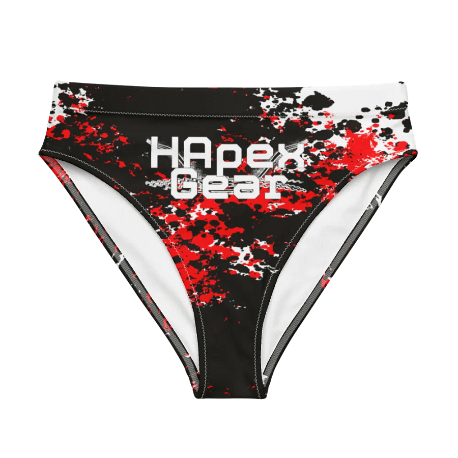 Recycled High Waisted Bikini Bottom - White HApex Gear White Logo product image (1)