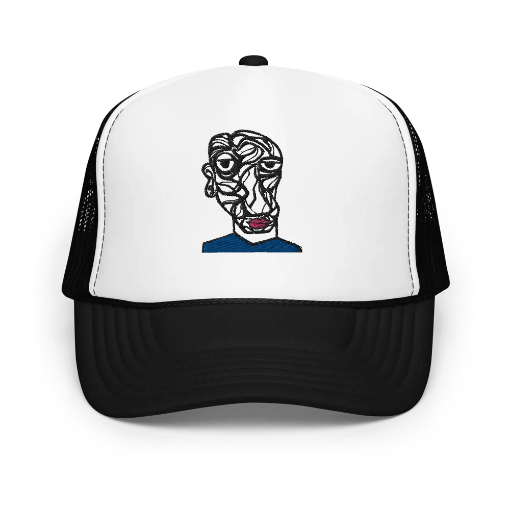 Blue-Shirt Trucker Hat [Black & White] product image (1)