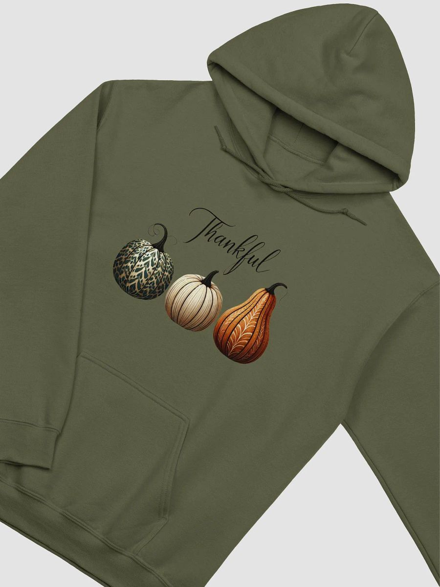 Thankful Thanksgiving Hoodie - Cozy Fall Jumper with Artistic Pumpkins, Autumn Apparel, Cute Harvest Sweater, Boho Thanksgiving Gift product image (6)