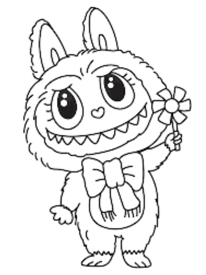 PRINTABLE COLORING BOOK OF VARIOUS LABUBU CARTOON (50 PAGE) product image (2)