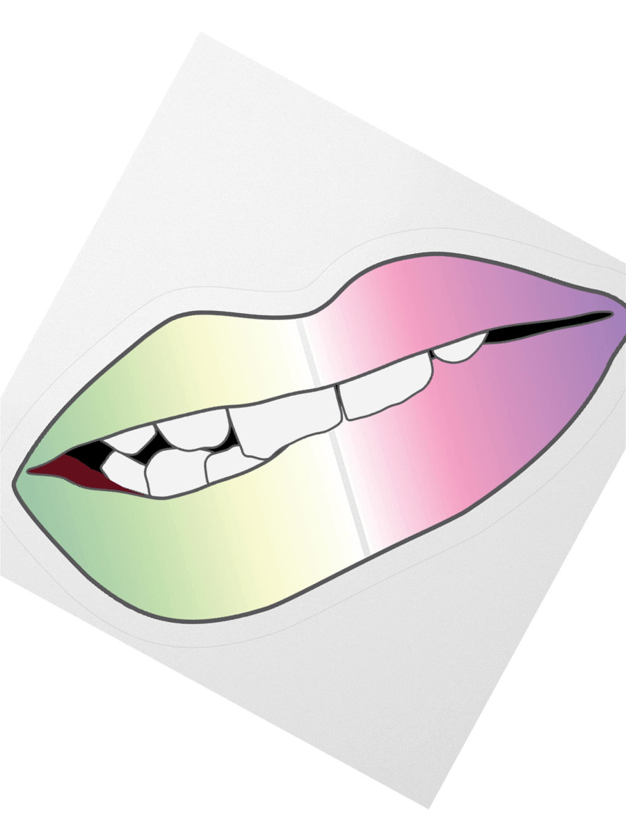 Genderfae Pride Gradient Biting Lips Sticker product image (5)