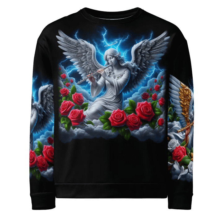 Angels making Music with a Flute - All-Over Unisex Sweatshirt #14 product image (1)