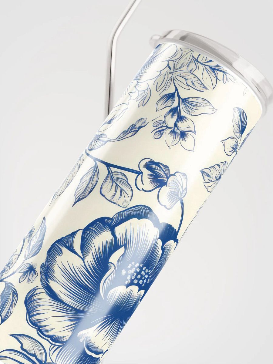 Embrace Tradition with Floral Elegance: Delfts Blue Stainless Steel Tumbler product image (5)