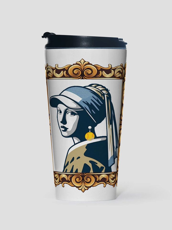 Softball Girl With A Pearl Earring Stainless Steel Travel Mug product image (1)