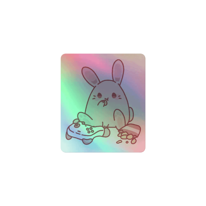 Gamer Bunny Holographic Sticker Sheet product image (1)