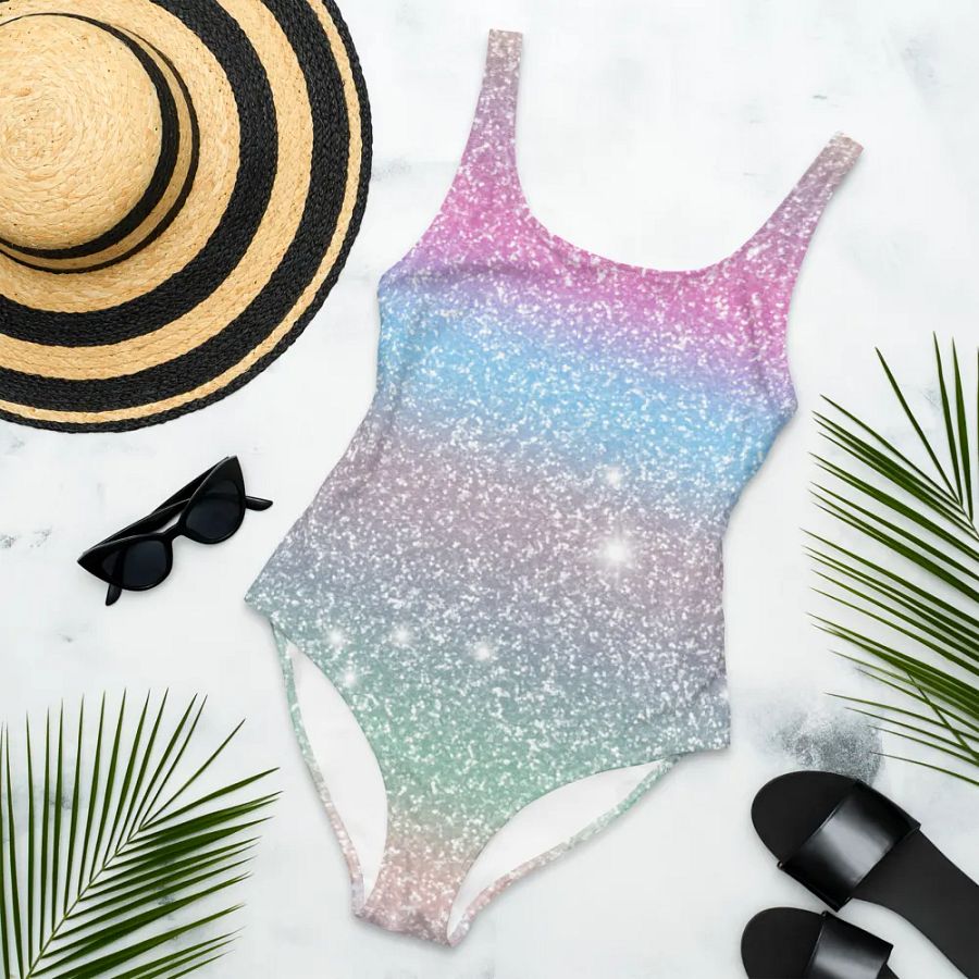 Glitter Unicorn Texture Design One Piece Swimsuit (6) product image (4)