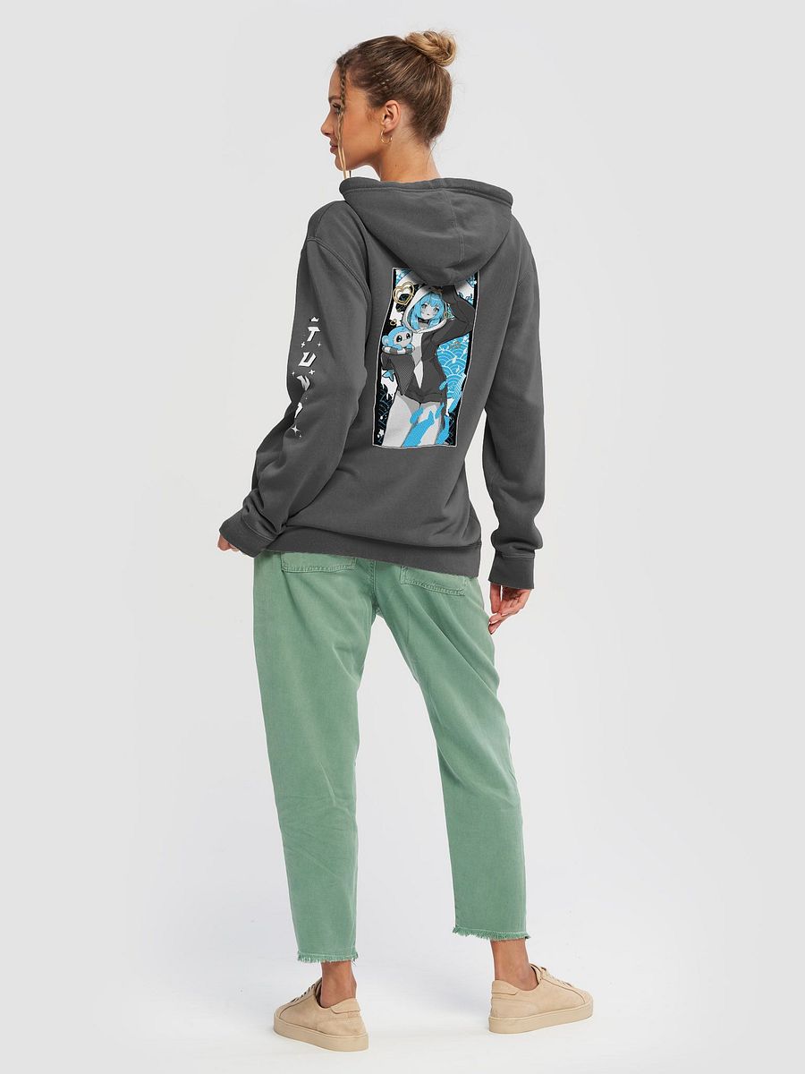 Black & Blue Hoodie Pigment Dyed Unisex Oversized product image (4)