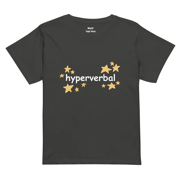 hyperverbal (comic sans and stars) printed waist-length tee product image (1)
