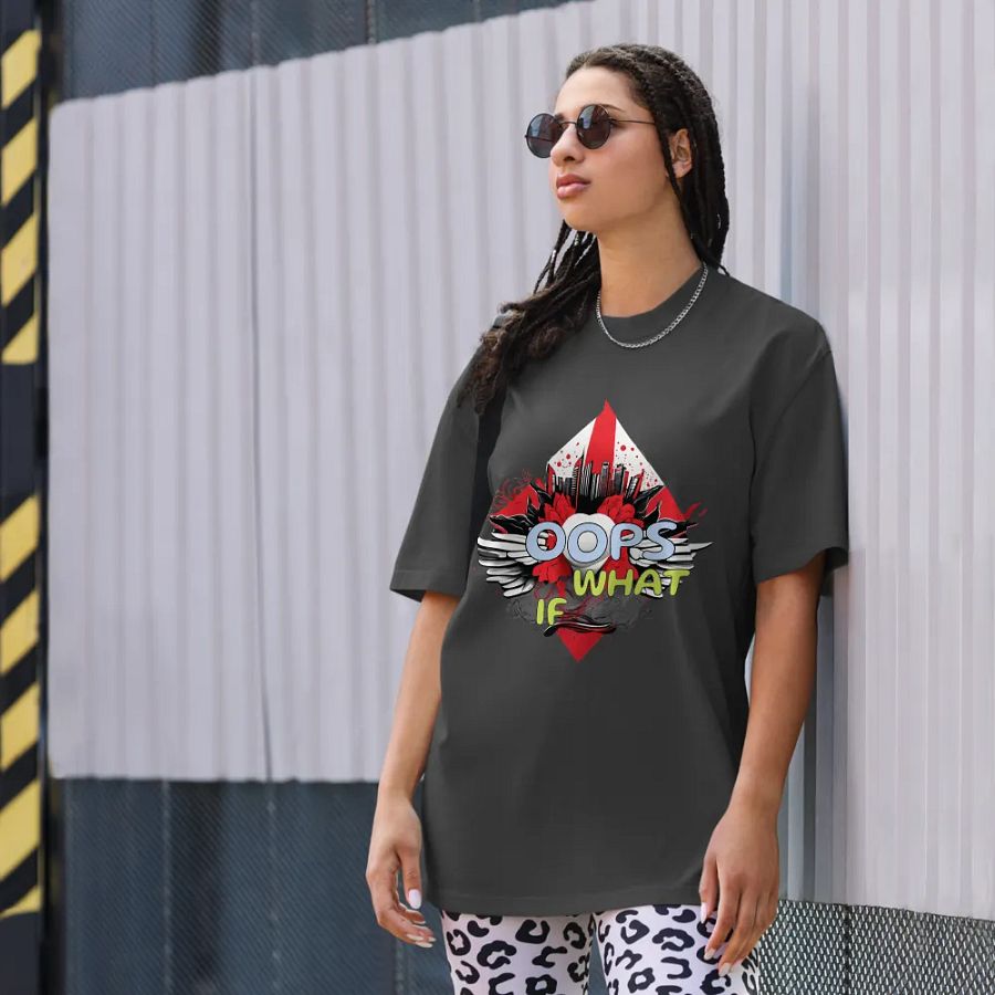 OOPS WHAT IF Tee, Vintage Faded Shirt, Bold Graphic Gift product image (5)