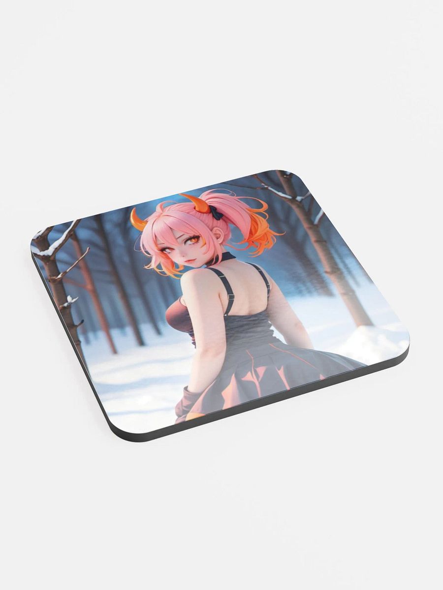 Frosty Horns Glossed Cork Coaster product image (2)