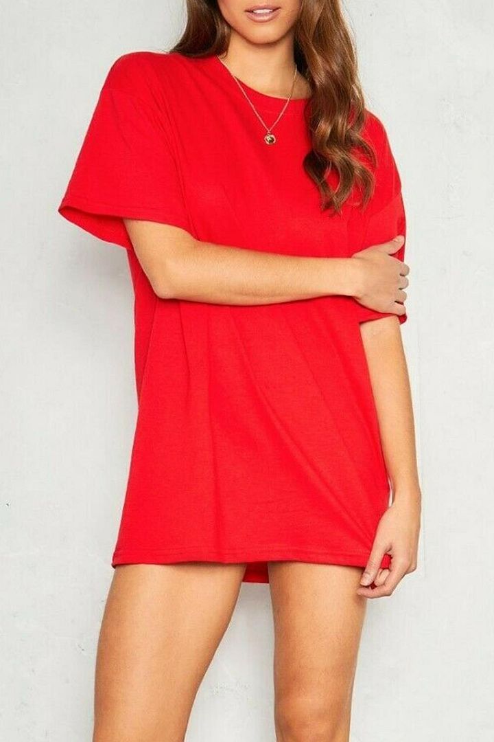 Womens Oversized Baggy Plain Cap Sleeve Basic Ladies Stretchy Casual T shirt Top product image (2)