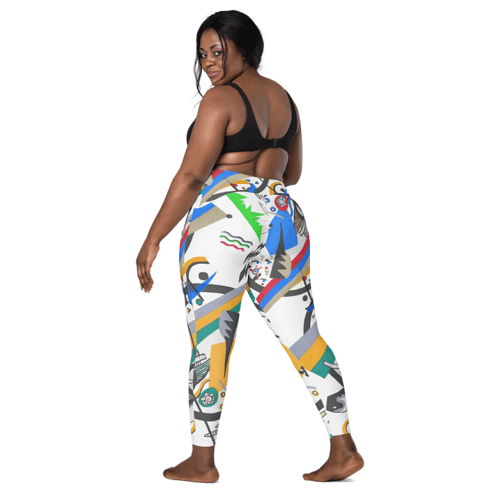 Abstract Lithographic Pattern Design Leggings with pockets - V4 product image (2)